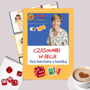 Czasowniki w akcji. Gra karciana z kostką